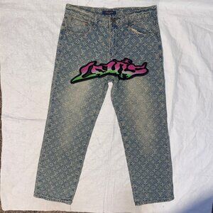 Authentic Louis Vuitton Virgil Abloh Graffiti Tuffetage Jeans LV denim pants 32